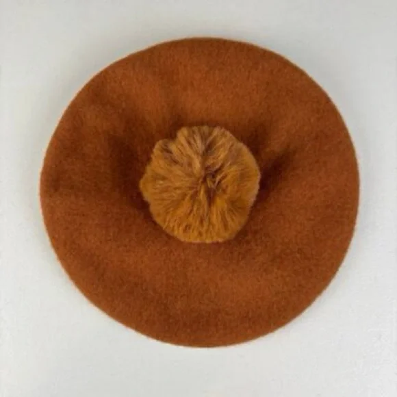 Madewell Pom-Pom Beret Color Golden Pecan - Picture 3 of 7